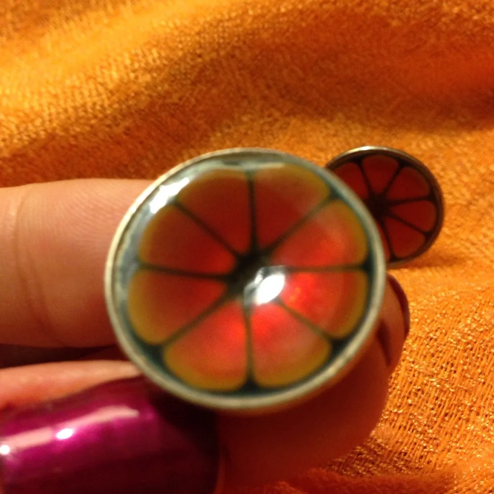 VINTAGE Hogan Bolas Earrings - Orange